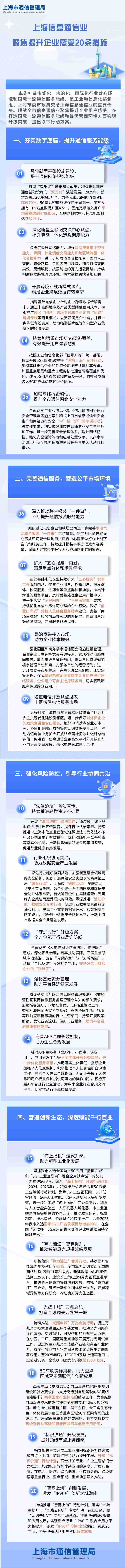 上海市通信管理局发布行业聚焦提升企业感受20条措施(图1)
